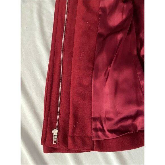 Womens Gap Red Toggle Coat Medium Wool Blend Fully Lined Classic Style Warm Oute - Picture 12 of 13